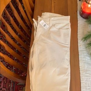 LOFT off white modern skinny ankle corduroy pants